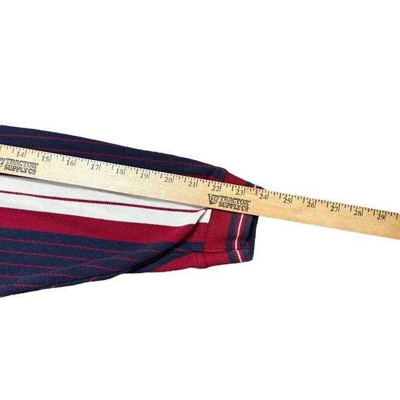 Vtg Tommy Hilfiger Adult‎ Shirt XL Red Blue White Vertical Striped Polo - Picture 8 of 8